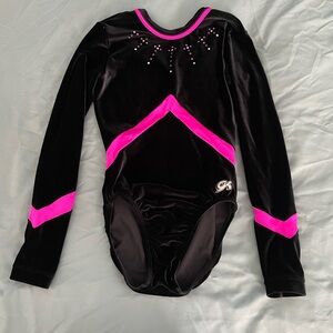 Black and Pink Long Sleeve Leotard